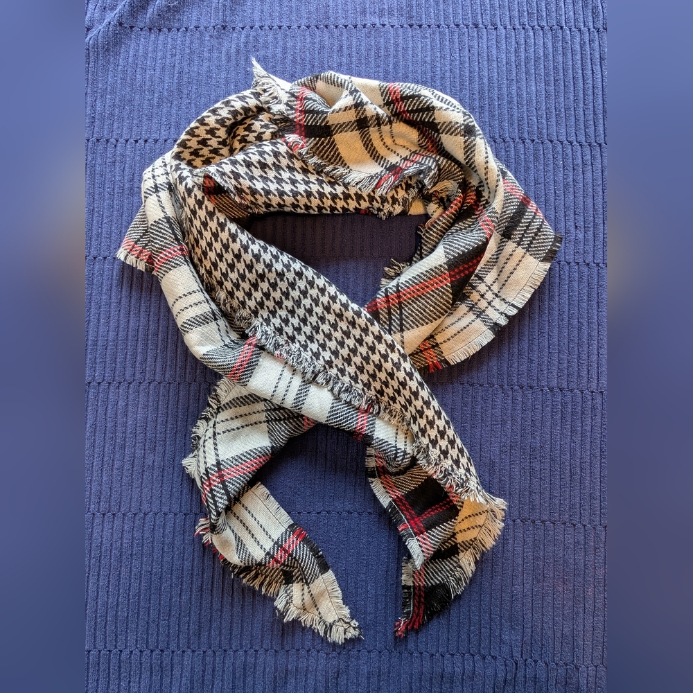 Plaid and Houndstooth Scarf